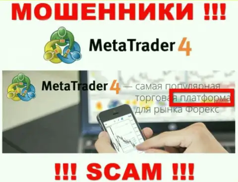 Основная деятельность MetaTrader4 - это Торговая платформа, осторожно, работают незаконно