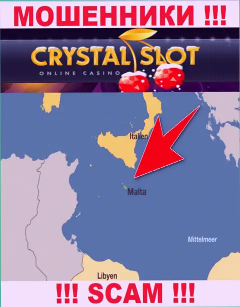 Malta - именно здесь, в оффшоре, зарегистрированы internet-мошенники CrystalSlot