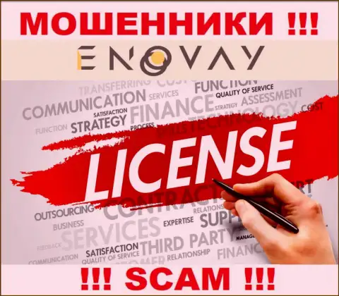 У конторы EnoVay Info нет разрешения на ведение деятельности в виде лицензионного документа - МОШЕННИКИ