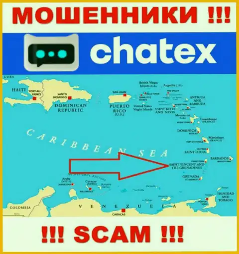 Не доверяйте интернет ворам Chatex, потому что они разместились в оффшоре: Сент-Винсент и Гренадины