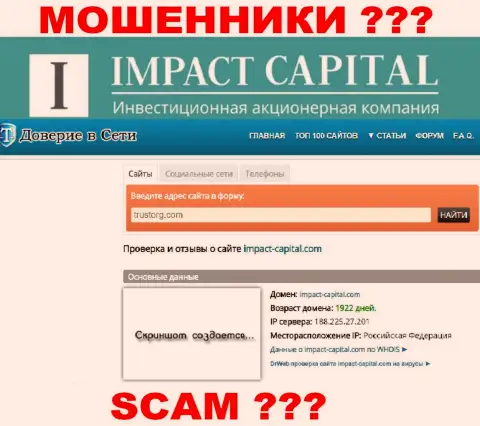 Сайту организации Impact Capital уже более 5лет