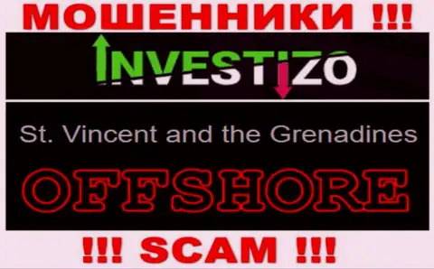 Т.к. Investizo имеют регистрацию на территории St. Vincent and the Grenadines, украденные вложенные средства от них не вернуть
