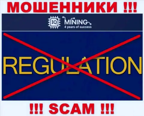 Сведения о регуляторе организации IQ Mining не найти ни на их сервисе, ни во всемирной сети internet