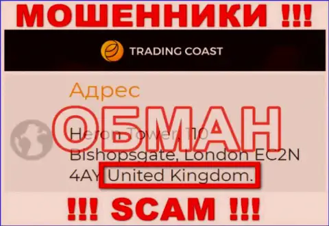 Достоверную информацию об юрисдикции Trading-Coast Com у них на официальном онлайн-сервисе Вы не найдете