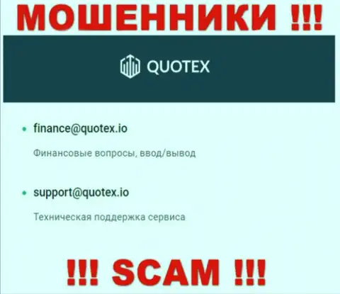 E-mail махинаторов Quotex