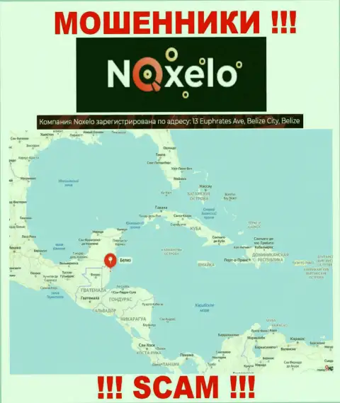 МОШЕННИКИ Noxelo присваивают финансовые активы наивных людей, располагаясь в офшорной зоне по следующему адресу - 13 Euphrates Ave, Belize City, Belize