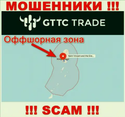 МОШЕННИКИ GT TC Trade зарегистрированы очень далеко, а именно на территории - Saint Vincent and the Grenadines
