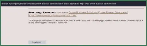 Широкий выбор инструментов для трейдинга через организацию Crown-Business-Solutions Com и про это на интернет-портале Ревокон Ру