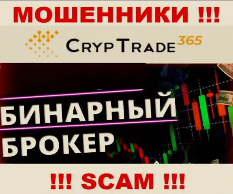 Cryp Trade365 разводят лохов, оказывая мошеннические услуги в области Брокер бинарных опционов