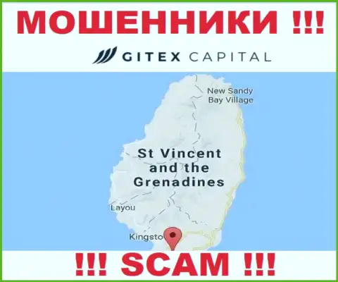 У себя на веб-портале Гитекс Капитал написали, что зарегистрированы они на территории - St. Vincent and the Grenadines