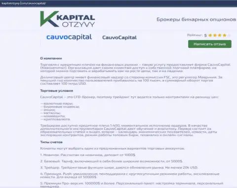 Ещё одна честная информационная статья о компании Cauvo Capital на веб-сервисе капиталотзывы ком