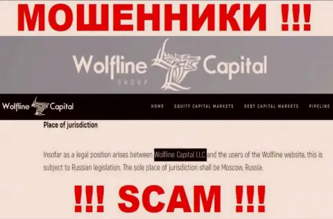 Юр лицо конторы WolflineCapital Com - это Wolfline Capital LLC