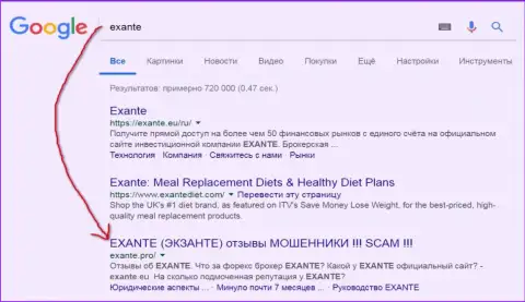 Посетители Гугла предупреждены, что Экзант - это FOREX КУХНЯ !!!