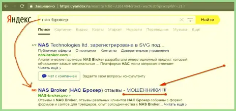 Первые 2 строчки Яндекса - NAS-Broker Com мошенники !!!